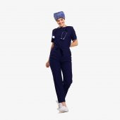 ASTER Kadın Likralı Üniforma Tulum- Lacivert thumbnail 1