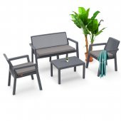 Prestij 4 Kişilik Bahçe Balkon Oturma Grubu Çay Seti Minderli & Sehpalı Bahçe Takımı - 1
