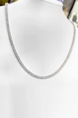 Beyaz Taşlı Gümüş Choker Kolye - 1