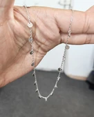 Sallanıtı Pullu Gümüş Kolye - 5