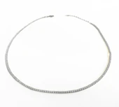 1,5 mm Beyaz Zirkon Taşlı Gümüş Suyolu Halhal thumbnail 6