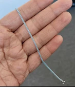 1,5 mm Turkuaz Taşlı Gümüş Suyolu Halhal thumbnail 4