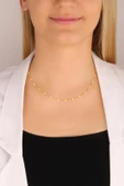 Taşsız Zincir Gümüş Choker Kolye - 2