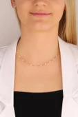 Taşsız Zincir Gümüş Choker Kolye - 5