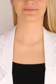 Taşsız Zincir Gümüş Choker Kolye - 3