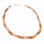 Kalın Gurmet Zincir Yarısı Taşlı Yarısı Taşsız Gümüş Choker Kolye - 5