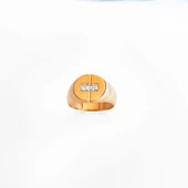 Beyaz Tek Sıralı Baget Taşlı Gümüş Yüzük - 1