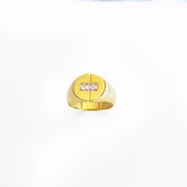 Beyaz Tek Sıralı Baget Taşlı Gümüş Yüzük - 3