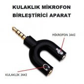 Y Şeklinde Ayırıcı Aparat Dönüştürücü Mikrofon Kulaklık Ayırma Aparatı - 1