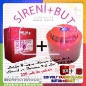 Selda Yangın Alarm İhbar İkaz Sireni ve Butonu 2li Set Halinde Gönderimi 220 Volt ile çalışır.HsYn Yangın 220V İkaz Kornası Yangın İkaz Butonu - 1