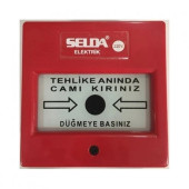 Yangın İkaz İhbar Butonu Alarm Butonu 220V (Kare) Kır Bas Kalite A+++ Hızlı Gönderi Kargo - 1