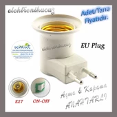 AÇMA KAPAMA ANAHTARLI DUY - E27 DUYLU FİŞ E27 DUYLU AMPUL TAKILABİLEN FİŞ PRİZ - 1