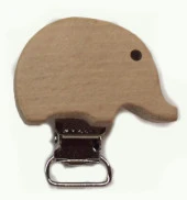 Figürlü Ahşap Emzik Klipsi Fil - 1