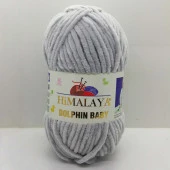 Himalaya Dolphin Baby Kadife Örgü İpi 80325 - Açık Gri thumbnail 2