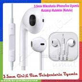 Syrox Kulak İçi Orjinal Kulaklık 3.5mm Aux Mikrofonlu Beyaz Kulakiçi Kulaklık Kablolu 3.5mm jaklı girişlere uyumlu - 1