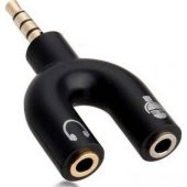 Stereo 3.5mm Aux Cep Telefonu Kulaklık ve Mikrofon Ayırıcı - 1