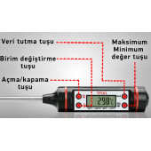 Sıvı Çubuk Tipide Termometre Gıda Yiyecek İçecek Sıcaklık Ölçer Derece - 6
