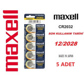 Pil Düğme 3v 2032 Lityum (Beşli Paket) Cr-2032 3 volt para pil cr2032 yassı pil CR2032 Lithium Pil 3V Bios Pili - 1