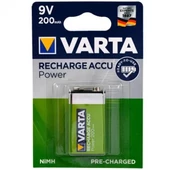 9V 200mAh Şarj Edilebilir Kare Pil Şarzlı Pil - Kumanda Kablo Test Cihaz Pili Sensör Dedektör Nostaljik Radyo Pili 9 volt şarjlı pil 9v şarjlı pil - 3