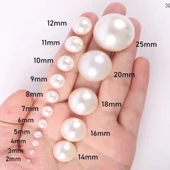 Delikli Tam Krem İnci Boncuk 8 Mm thumbnail 3