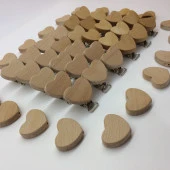 Figürlü Ahşap Emzik Klipsi Kalp ( 1 Adet ) - 3