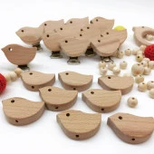 Figürlü Ahşap Emzik Klipsi Kuş - 3