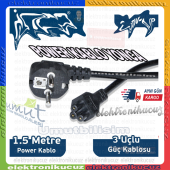 NOTEBOOK ADAPTÖR ŞARJ KABLOSU - Asus HP Dell Lenovo Dizüstü Bilgisayar Monitörü YONCA POWER KABLOSU - 4