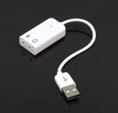 Ses Kartı Bozuk olan için çözüm Virtual 7.1 Beyaz USB Ses Kartı Usb Sound Adaptör - 1