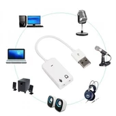 USB Ses Kartı 7.1 Virtual Sound 3D 5HV2 Çevirici Dönüştürücü Adaptör Kulaklık Mikrofon Birlikte - 2