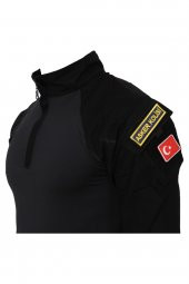 Erkek Siyah Combat Operasyon Taktik T Shirt - 4