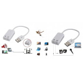 7+1 Usb Ses Kartı Virtual 3D Kablolu Windows 7810 , Xp Uyumlu Ses Kartı Sıfır Kutusunda - 1