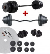 Ecgspor 38 Kg Z Bar Halter Seti Ve Dambıl Seti Ağırlık Fitness Seti - 1
