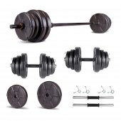 Ecgspor HERO Serisi 35 KG Dambıl Seti ve Halter Seti Ağırlık Fitness Seti - 1