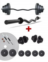 Ecgspor Z BAR Dambıl Seti ve Fitness Ağırlık Seti 25 KG - 1