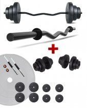 Ecgspor Z BAR Dambıl Seti ve Fitness Ağırlık Seti 35 KG - 1