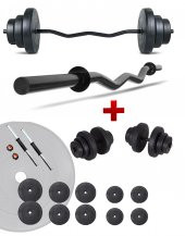 Ecgspor Z BAR Dambıl Seti ve Fitness Ağırlık Seti 55 KG - 1