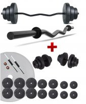 Ecgspor Z BAR Dambıl Seti ve Fitness Ağırlık Seti 95 KG - 1