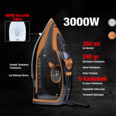 Fantom Forza IR 3000 W Bakır Buharlı Ütü - 1