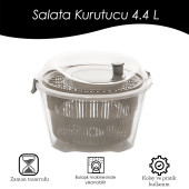 Porsima G-25 Gondol Vega Pratik Salata Kurutucu - Meyve Sebze Yeşillik Yıkama Kurutma Kabı Cappuccino - 3