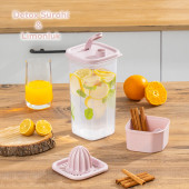 Porsima 06-1109 Detoks Sürahi & Limonluk Şeffaf 1,5 L - Pembe thumbnail 1