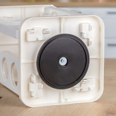 Porsima 1082 Kare Prizma Döner Standlı Döner Kapaklı 12'li Cam Baharatlık-Düzenleyici Organizer-Beyaz Cappuccino - 6