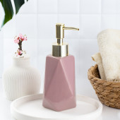 Porsima 3203 Seramik Sıvı Sabunluk - Tezgah Üstü Banyo Mutfak Lavabo Sabunluğu - 250 cc Pudra - 1
