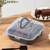 Porsima 1096 Antrasit Pasta Kek Börek Kabı - Taşıma çantası - Kilitli Fanus thumbnail 6