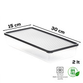 Porsima 1101 4 lü Dikdörtgen No-Frost Derin Dondurucu Çok Amaçlı Yiyecek Saklama Kabı Seti - 3