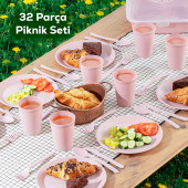 Porsima 0039 Karizma 6 Kişilik Piknik Seti - Çantalı Piknik Seti-32 Parça Piknik Organizer-Pudra - 1