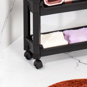 Porsima RAFTY-65-ECO-1 Tekerlekli 3 Katlı Düzenleyici - 46,5 x 14,5 x 48,3 cm Hareketli Raf - Siyah - 3