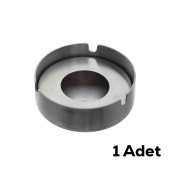 Porsima ETN-016 Paslanmaz Çelik Metal Kül Tablası - Kapaklı Rüzgar Geçirmez Küllük thumbnail 2