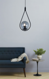 TT Aydınlatma TT024-1-SY  Mat Siyah Tekli Avize thumbnail 2