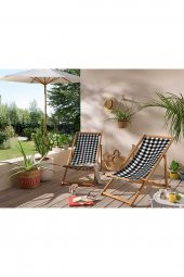 ADAWALL BLACK-WHITE KATLANABİLİR ŞEZLONG - 7