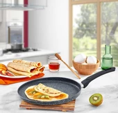 Eda Zetra Döküm 28 cm Granit Krep Gözleme Tavası - 3